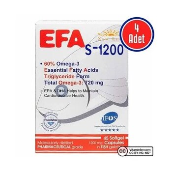 New Life EFA S-1200 Omega-3 4x45 Kapsül Balık Yağı
