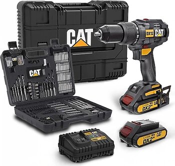 Cat DX12SET 18 V 2 Ah Çift Akülü Darbeli Matkap + DA01903 201 Parça Uç Seti
