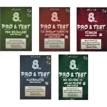 Bilfen Yayınları 8. Sınıf 5'li Pro&Test Soru Bankası Seti (M-T-F-I-D)