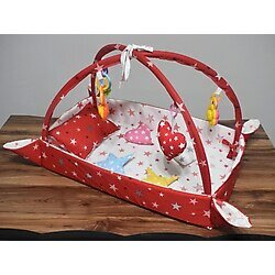 Miniks Pamuk Bebek Oyun Halısı Çocuk Alanı 87 x 63 cm Kırmızı