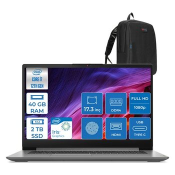 Lenovo Ideapad 3 17IAU7 82RL00DTTX I7 1255U 40 GB 2tb SSD  Intel® Iris® Xe Graphics Freedos 17.3" Fhd IPS Taşınabilir Bilgisayar 82RL00DTTXF15 + Ze...