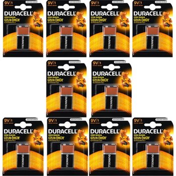 Duracell Alkaline 9 Volt Pil 10 Adet
