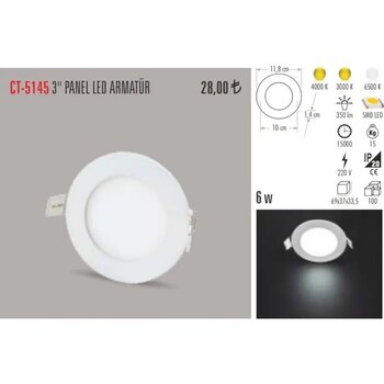 Cata Ct-5145 10 Adet 6w Slim Led Panel Alüminyum - Beyaz Işık