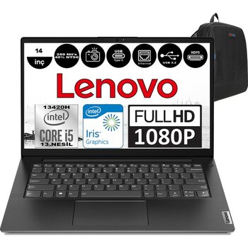 Lenovo V14 Gen4 Iru Intel Core I5 13420H 40GB 4tb SSD Windows 11 Home 14 Inç Fullhd Taşınabilir Bilgisayar 83A00064TRH25 + Zetta Çanta - 4 TB - 40 GB