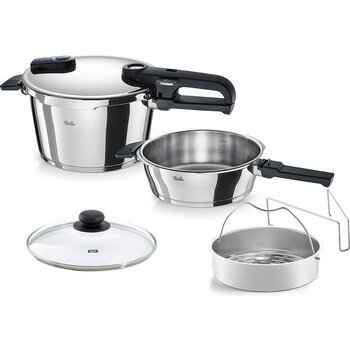 Fissler Vitaquick Edition Düdüklü Tencere 4,5+2,5 Litre - 2,5 - 4,5 L Set - Gümüş