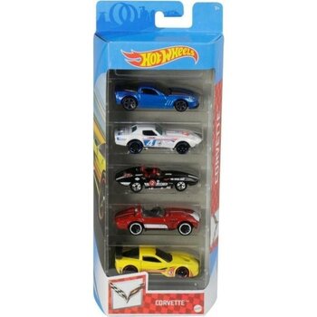 Hot Wheels Beşli Araba Seti Corvette 01806 - GTN35 - Renkli
