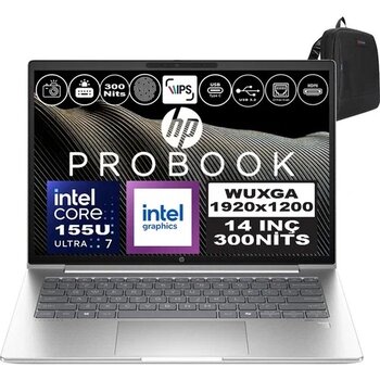 Hp Probook 440 G11 Intel Core Ultra 7 155U Ddr5 40Gb 4Tb Ssd Intel® Aı Boost 14" Wuxga Ips Freedos Taşınabilir Bilgisayar A22yseaf16 + Zetta Çanta