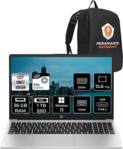 HP 250 G10 8A541EA 15.6 inç Intel Core i7 1355U 36 GB 1 TB SSD Intel Graphics Windows 11 Professional