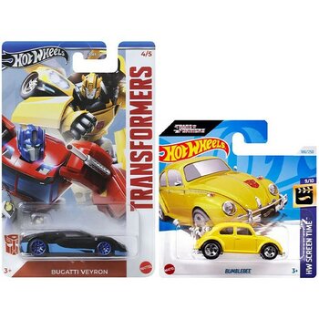 Hot Wheels 2 Araç Transformers Set - Bugatti Veyron & Bumblebee (1/64)