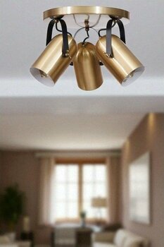 London 3 Lü Tepsili Eskitme Plafonyer Avize - Renkli