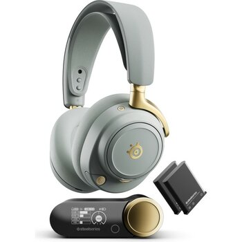 Steelseries Arctis Nova Elite Hi-Res Wireless Gaming Kulaklık - Sage Gold - Yeşil