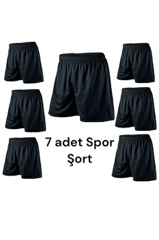 Gök Sports 7 Adet Futbol Şortu Spor Şortu Halı Saha Futbol Şortu Antrenman Şortu Fitness Şortu Deniz Şortu S Beden