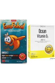 Easy Fishoil Omega 3 Çiğnenebilir 30 Jel Tablet Ve Ocean Vitamin D3 400ıu Sprey 20 Ml