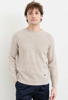 Desen Triko Erkek Sıfır Yaka Basic Yün Kazak 23525 V.bej Bej Xl