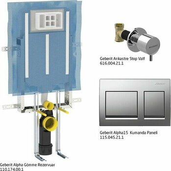 Geberit ALPHA15 Gömme Rezervuar Seti Parlak Krom Panel