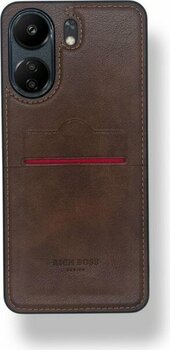 Redmi 13C Kartlıklı Rich Boss Lüx Deri Kılıf Koyu Kahve - Koyu Kahverengi - Xiaomi Redmi 13C