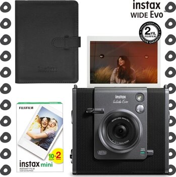Instax Wide Evo Anında Baskı Hybrid Fotoğraf Makinesi 20'li Film ve Wide Albüm Hediye Seti