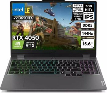 Lenovo LOQ Intel Core i7-13650HX 48 GB DDR5 1 TB SSD NVIDIA GeForce RTX 4050 (6 GB, 105W) 15,6 inç FHD Gaming Notebook