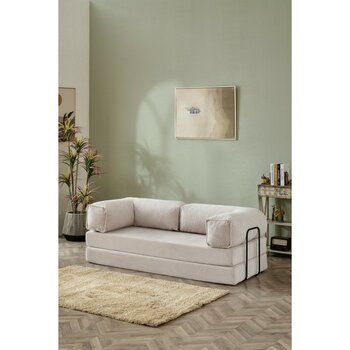 Dekoport Relax Kanepe Dinlenme Koltuğu Puffy Kanepe Yatak Olabilen Açılır Aktivite Koltuğu - Krem