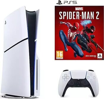 Sony Playstation 5 Slim Diskli 1 TB Oyun Konsolu + Spider-Man 2 PS5 Oyun (İthalatçı Garantili)