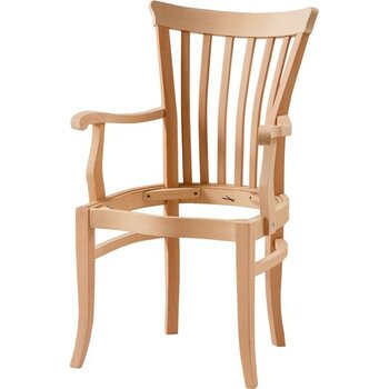 Naze Mobilya Şerif Kollu Sandalye Ham Ahşap Boyasız