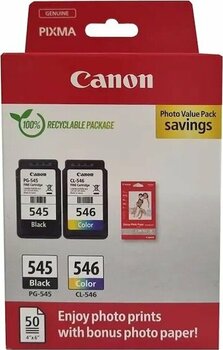 Canon PG-545/CL-546 Siyah, Cam Göbeği, Macenta, Sarı Mürekkep Kartuş