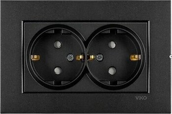 Viko Novella Siyah İkili Sıva Altı Çerçeveli Topraklı Priz