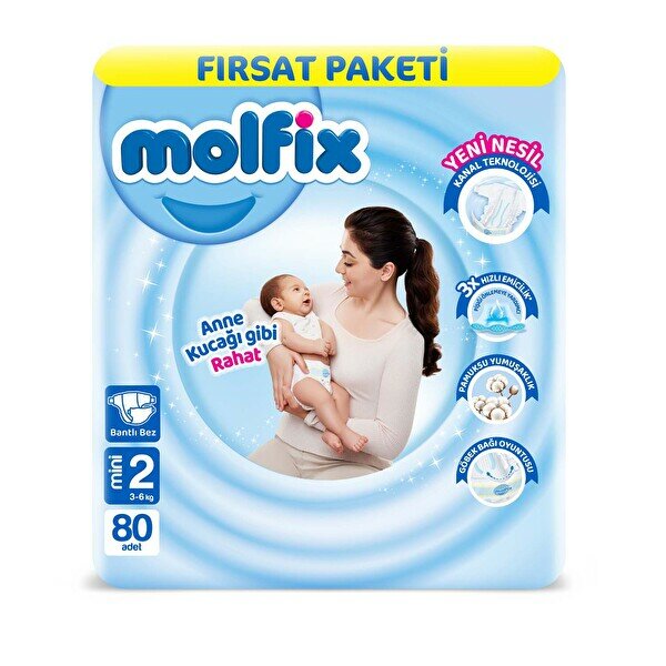 Molfix Bebek Bezi Mini Fırsat Paketi 3D 80 Adet