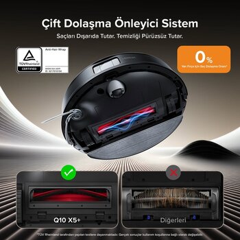 Roborock Q8 Max Pro Plus Akıllı Robot Süpürge Siyah