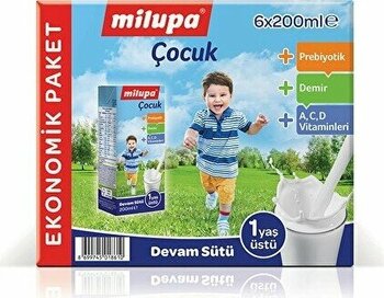 2 Adet  Milupa Çocuk Devam Sütü 6 x 200 ml