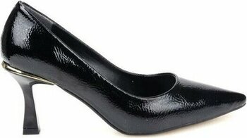 Pisagor PS-32790 7,5 cm Topuklu Kadın Stiletto Ayakkabı - Siyah - Rugan - 39