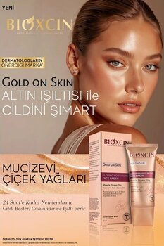 Bioxcin Gold On Skin Işıltılı Yüz Kremi 50 Ml Hyalüronik Asit, B5, Mucizevi Yağlar Glow