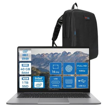 Asus Expertbook P1 P1403 Intel Core I7-13620H 40GB Ddr5 1tb SSD Freedos 14" Fhd Intel UHD Taşınabilir Bilgisayar WP1403CVAI716512G0D23+ZETTAÇANTA