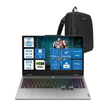 Lenovo Loq 15Irx10 Intel Core I5 13450Hx 16Gb Ddr5 1Tb Ssd Rtx5060 8Gb 100W Windows 11 Pro 15.6" Fhd (1920X1080) Ips 300Nıts 144Hz 100% Srgb Taşınabilir Bilgisayar 83Je00entrp02 + Zetta Çanta