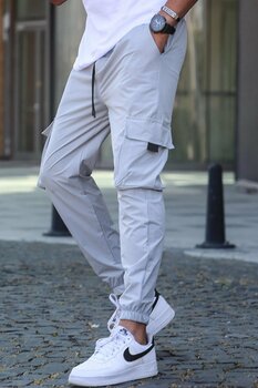 Madmext Boyalı Gri Kargo Cep Erkek Jogger Pantolon L Beden