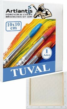Tuval 10x10 Astarlı Kare Mini Tuval 1 Adet Resim Tuvali 10*10 Tual Akrilik Boya Yağlı Boya İçin İdeal