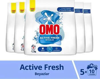 Omo Active Fresh Beyazlar Toz Deterjanı 1.5 Kg X5