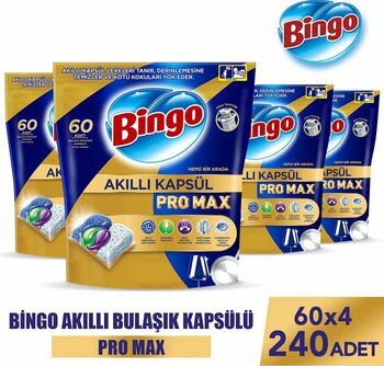 Bingo Akıllı Kapsül Pro Max Bulaşık Makinesi Deterjanı Tableti 240 Adet