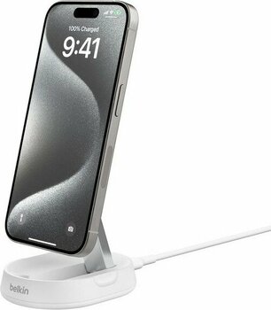 Belkin WIA008BTBK Boostcharge Pro Magsafe Katlanır Qi2 15W Şarj Standı-Beyaz - Beyaz
