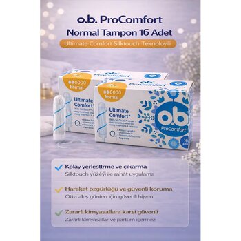 O.b. Procomfort Normal Tampon 16lı 2 Paket Ultimate Comfort Silktouch Teknolojili