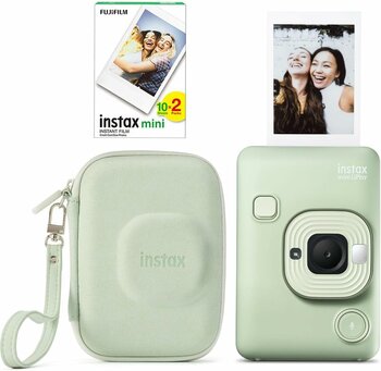 Instax Mini LiPlay Hybrid Fotoğraf Makinesi 20'li Film Liplay Çantalı Set (Matcha Green)