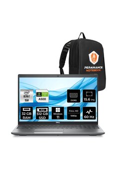 DELLPrecision 3591 Ultra 7 155H 32GB 512GB SSD RTX A500/4GB 15.6" FHD W11H Workstation & Per4 Çanta