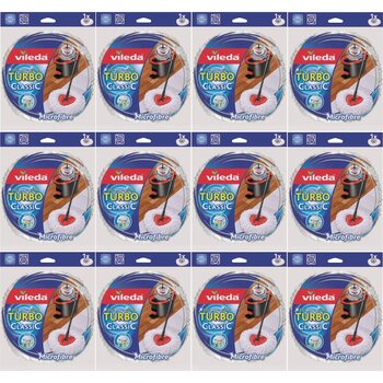 Vileda Turbo Yedek Mop Paspas Ucu (%100 Mikrofiber) (12 Li Set)