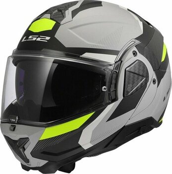 Ls2 Advant 2 Trıple Mat Gri- Siyah-Neon Sarı Çene Açılır Motosiklet Kaskı - S