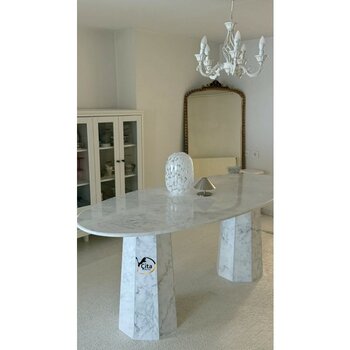 Citastone Carrara Mermer Masa - Beyaz - 190*90
