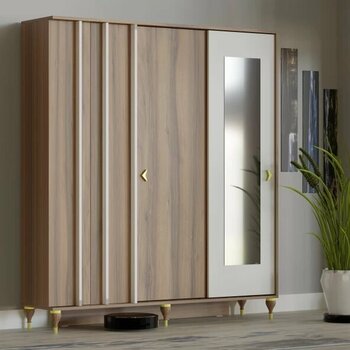 Vılza Surgu Kapaklı Aynalı Portmanto Vestıyer