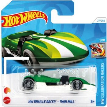 Hot Wheels 1/64 Ölçek Tekli Regular Arabalar HTC99 Hw Celebration Racers / Hw Braille Racer - Twin Mill (Yeşil)