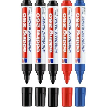 Edding 260 Beyaz Tahta Kalemi 5'li Set