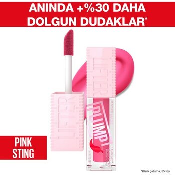 Maybelline New York Lifter Plump Dudak Parlatıcısı 003 Pink Sting Parlak Bitiş Nemlendirici Yoğun Renk