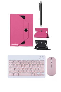 Corcishop Vorcom Ultrapad 10.36 İnç Kılıf Universal Standlı + Bluetooth Klavye Mouse Set +  Kalem Standlı